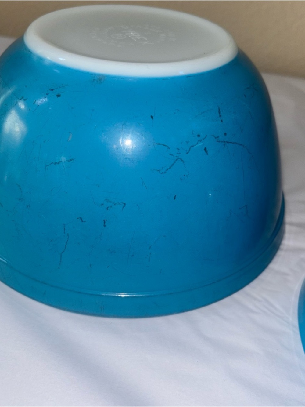 2 Vintage Pyrex Primary Color Americana? Turquoise Blue 401 402 - Picture 9 of 14